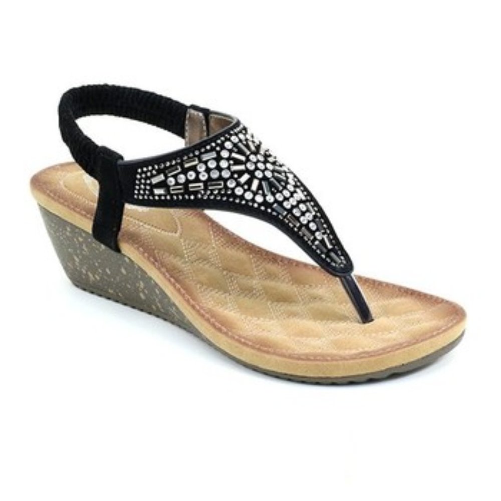 Black Embellished Sandal - 9